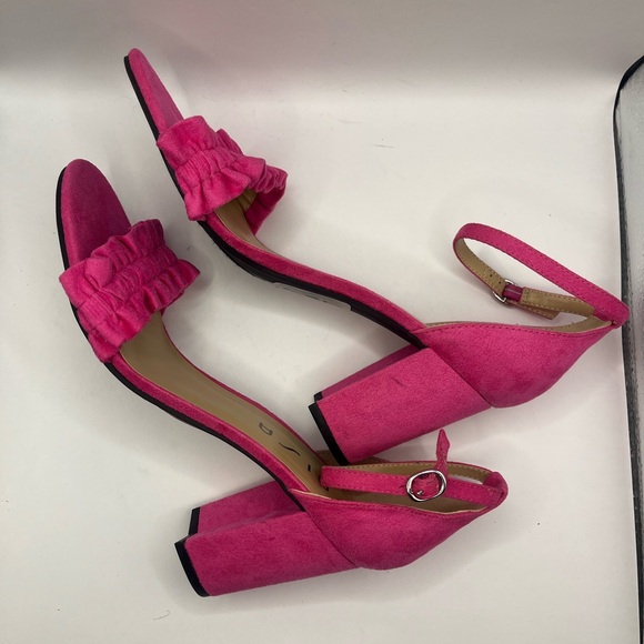Unisa Fuchsia Ruffle Strap Heels - Picture 5 of 6